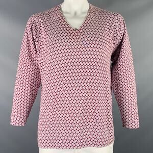 PAUL SMITH Size XXL Light Blue Multi Color Geometric Cotton Pullover